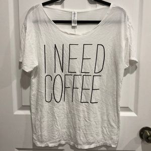 “I Need Coffee” oversized Tee